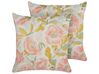 Set of 2 Cushions Floral Pattern 45 x 45 cm Pink and Blue ZAHRIYE_902141
