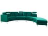 7 Seater Curved Modular Velvet Sofa Dark Green ROTUNDE_793577