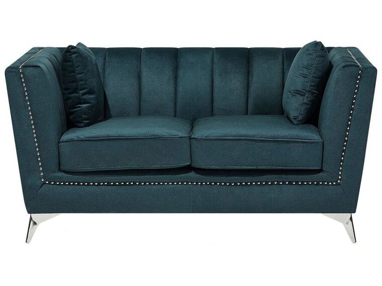 2-Sitzer Sofa Samtstoff blau-grün GAULA_706284