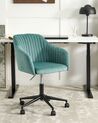 Krzesło biurowe regulowane welurowe zielone VENICE_868441
