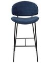 Conjunto de 2 sillas de bar de tela azul marino KIANA_908141