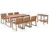 Zestaw ogrodowy drewniany stół i 6 krzeseł z wózkiem SASSARI_691882