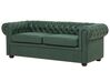 3 Seater Sofa Faux Leather Green CHESTERFIELD_696529