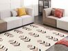Kelim Teppich Baumwolle beige / schwarz 200 x 300 cm geometrisches Muster Kurzflor NIAVAN_869969