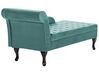Left Hand Velvet Chaise Lounge with Storage Teal PESSAC_882054