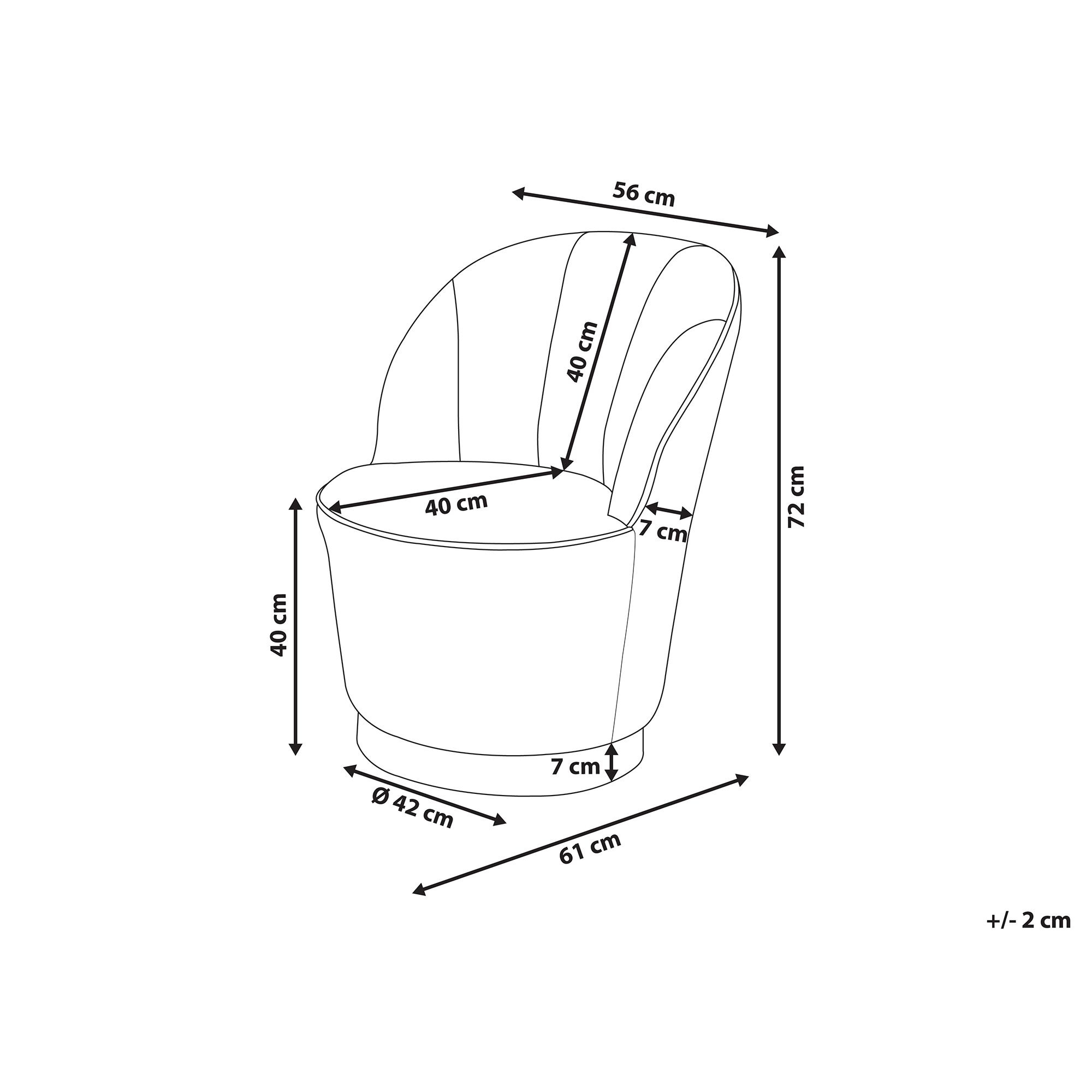 Fotel welurowy niebieski ALBY