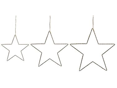 Lot de 3 étoiles décoratives argenté KUNNARI
