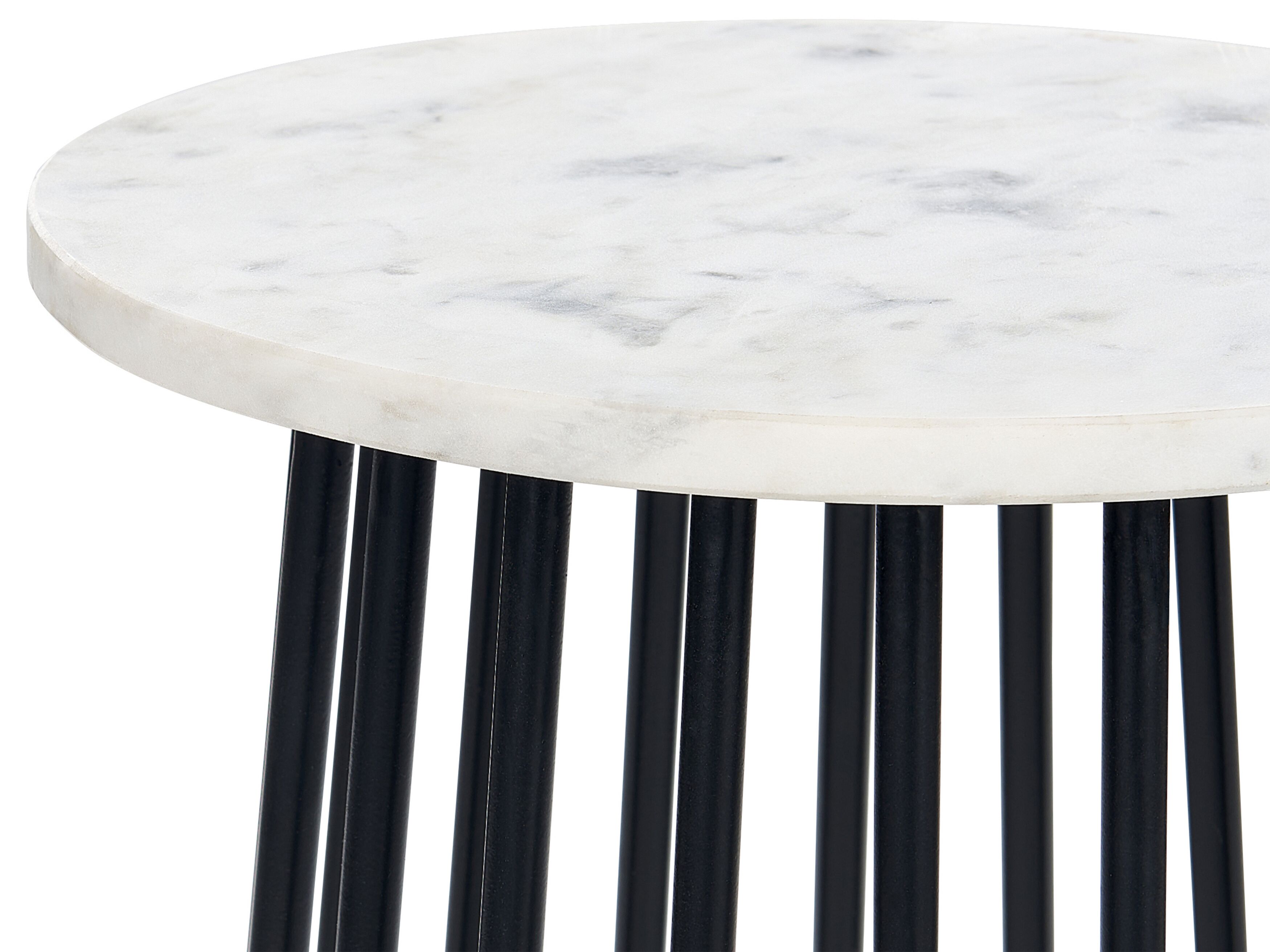 Stehleuchte Benue In Weiß – Skandinavisches Design Mit Marmoroptik & Polybaumwoll-Schirm