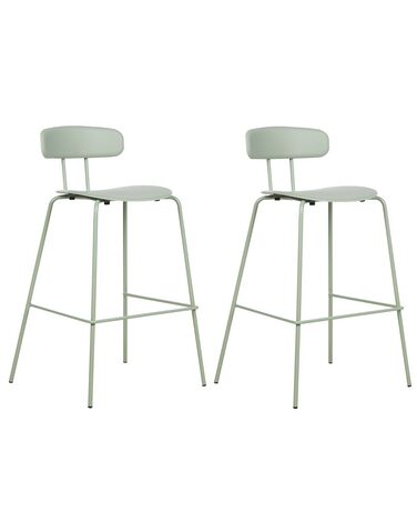 Conjunto de 2 sillas de bar verde claro SIBLEY
