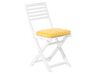 Table et 2 chaises de jardin blanches en bois avec coussins jaunes FIJI_681785