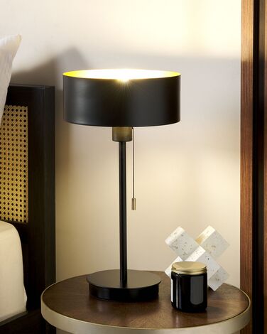 Metal Table Lamp with USB Port Black ARIPO