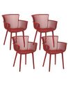 Conjunto de 4 sillas de comedor rojo PESARO_825411