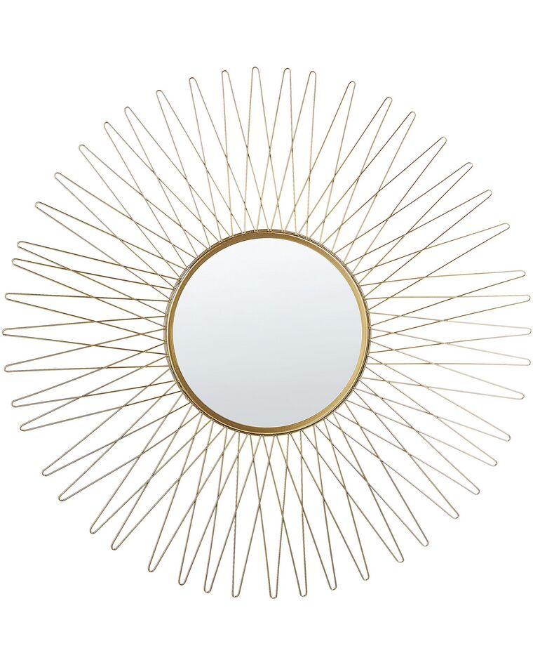 Nástěnné zrcadlo ve tvaru slunce ø 70 cm zlaté SAUMUR_904360
