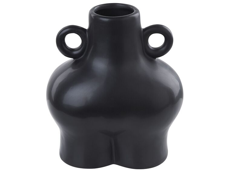Dolomite Ceramic Flower Vase 20 cm Black NAFPLIO_845980