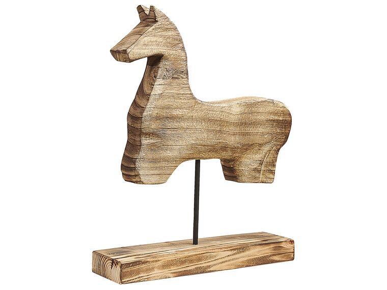 Decorative Horse Figurine Light Wood COLIMA_791686