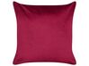Set of 2 Velvet Cushions Christmas Tree Pattern 45 x 45 cm Red GOLDSPRUCE_879393