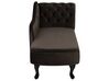 Right Hand Chaise Lounge Velvet Brown NIMES_697633