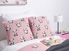 Conjunto 2 almofadas decorativas em algodão rosa com padrão de pandas 45 x 45 cm TALOKAN_905423