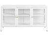 3 Door Metal LED Sideboard with Glass Display White NEWPORT_901250