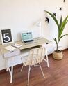 2 Drawer Home Office Desk with Shelf 120 x 48 cm Light Wood CLARITA_798525