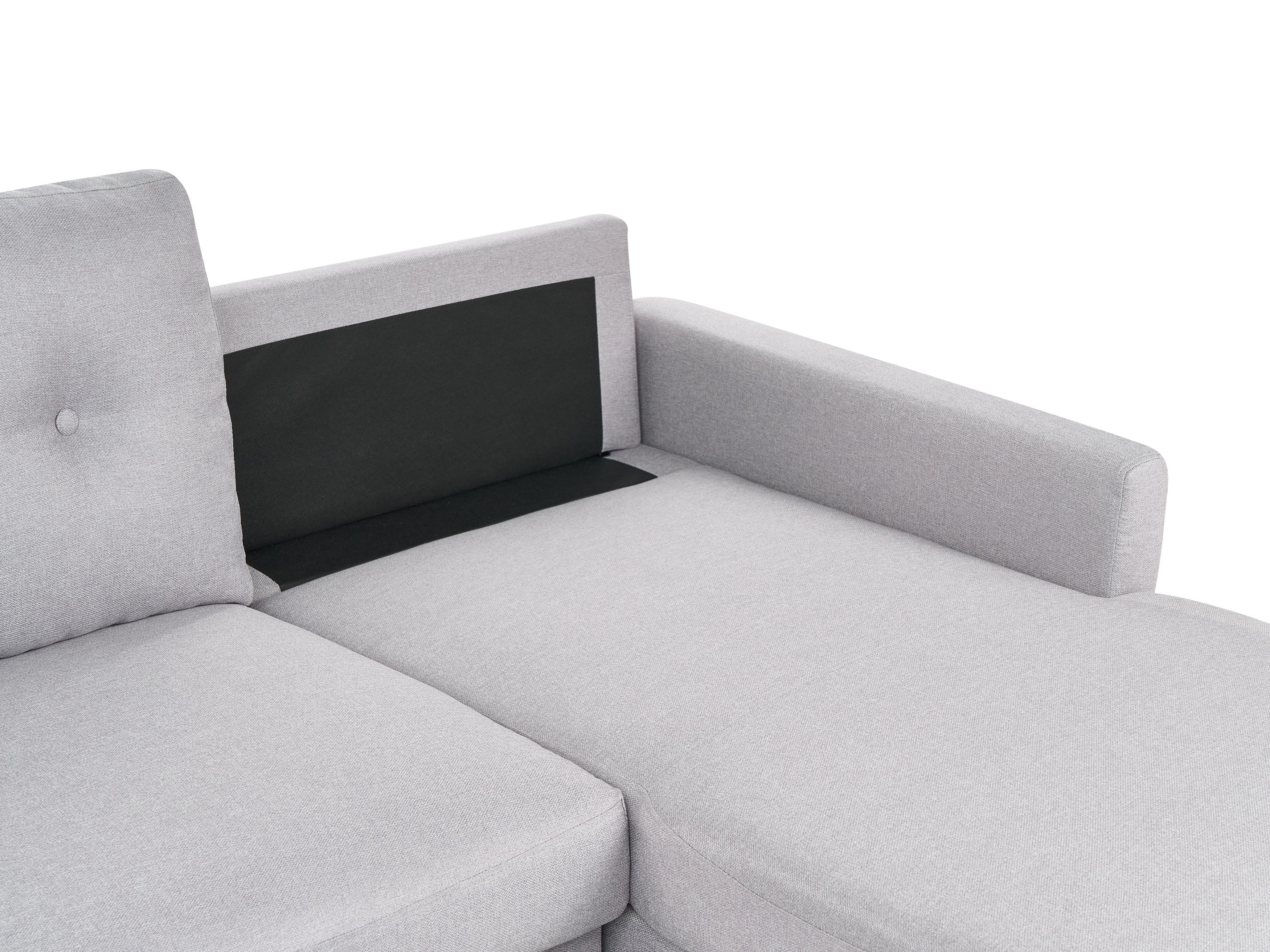 Left Hand Corner Sofa Bed with Storage Light Grey FLAKK Beliani.co.uk