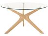 Glass Top Coffee Table Light Wood VALLEY_868635