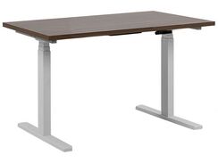 Työpöytä sähkösäädettävä tumma puu/valkoinen 130 cm DESTIN II Työpöytä sähkösäädettävä tumma puu/valkoinen 130 cm DESTIN II