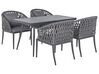 Zestaw ogrodowy metalowy stół i 4 krzesła szary LIPARI_808191