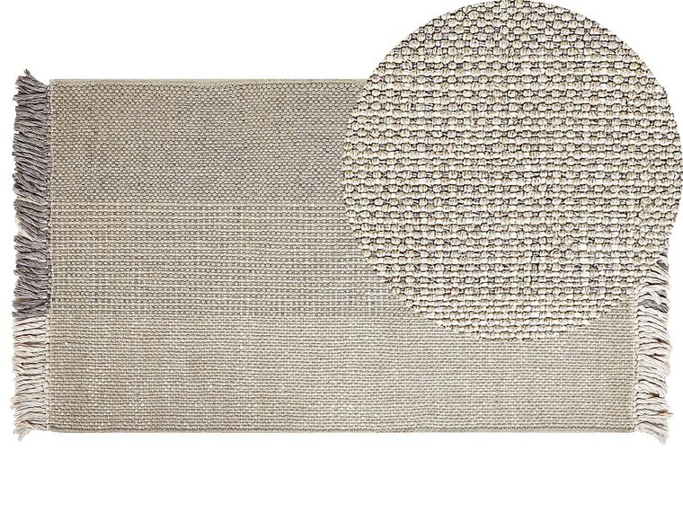 Teppich Wolle grau 80 x 150 cm Kurzflor TEKELER_847385