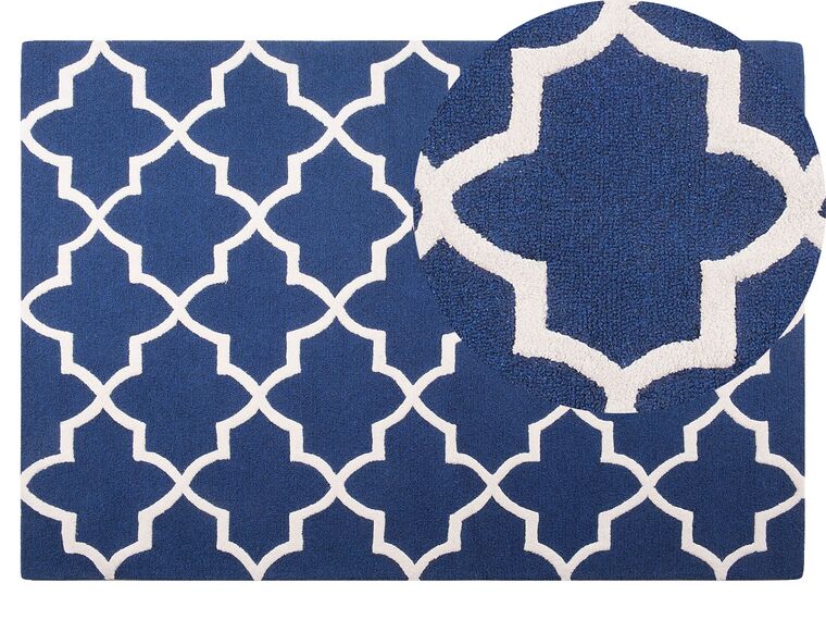 Modrý bavlněný koberec 140x200 cm SILVAN_802943
