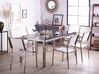 Conjunto de mesa com tampo triplo granito polido preto 180 x 90 cm e 6 cadeiras brancas GROSSETO_766648
