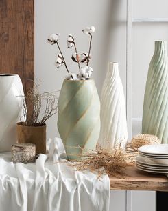 Koristemaljakko terrakotta valkoinen 45 cm FLORENTIA Koristemaljakko terrakotta valkoinen 45 cm FLORENTIA