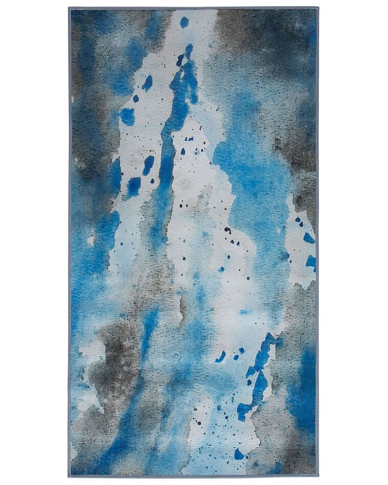 Vloerkleed polyester blauw/grijs 80 x 150 cm BOZAT_755272