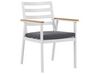 Set di tavolo e 4 sedie da giardino bianco con cuscini grigi CAVOLI_777405
