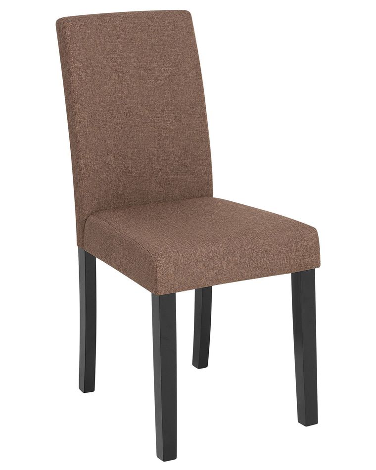 Set of 2 Fabric Dining Chairs Brown BROADWAY Beliani.co.uk
