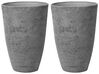 Set of 2 Plant Pots 51 x 51 x 71 cm Grey CAMIA_841581