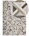 Dywan patchworkowy skórzany 140 x 200 cm brązowo-beżowy TAYTAN_787197