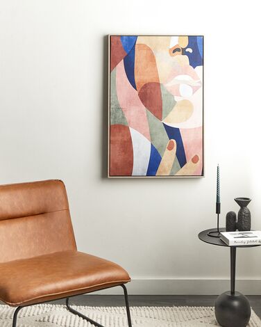 Abstract Framed Canvas Wall Art 63 x 93 cm Multicolour BITETTO