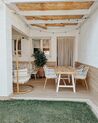 Table de jardin en bois d'acacia et pieds blancs 170 x 80 cm SCANIA_878198
