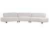 6 Seater Curved Linen Sofa Grey SOLBERG_892197