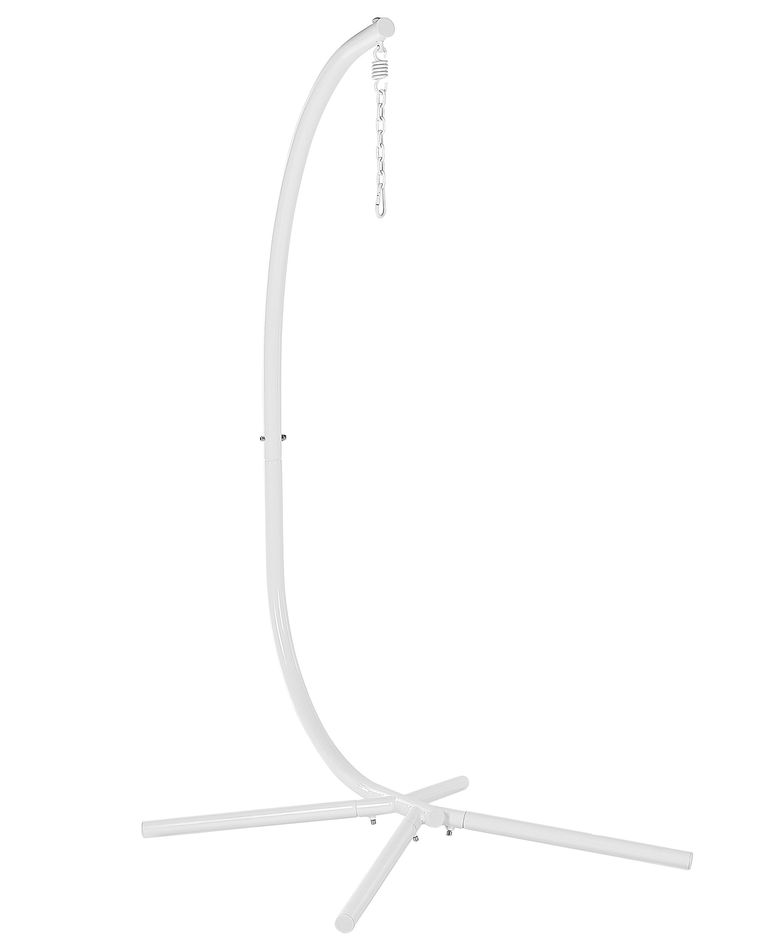 PE Rattan Hanging Chair with Stand White ACRI Beliani.at