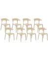 Set of 8 Dining Chairs Beige GUBBIO _852995