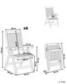 Set of 6 Acacia Wood Garden Chair Folding TOSCANA_801015