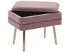 Bout de lit en velours rose avec rangement ODESSA_804264