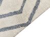 Teppich Baumwolle cremeweiss / blau 160 x 230 cm geometrisches Muster Shaggy MENDERES_842970