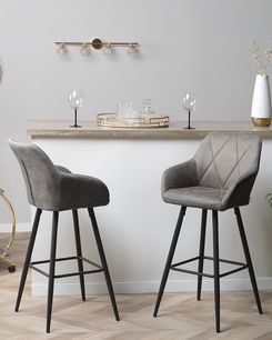 Baarituoli kangas harmaa 2 kpl DARIEN