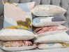 Set of 2 Cotton Cushions Abstract Pattern 45 x 45 cm Pink and Gold IXIA _769651