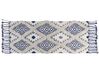 Teppich Bauwmolle beige / blau 80 x 200 cm geometrisches Muster Kurzflor MANAVGAT_848855