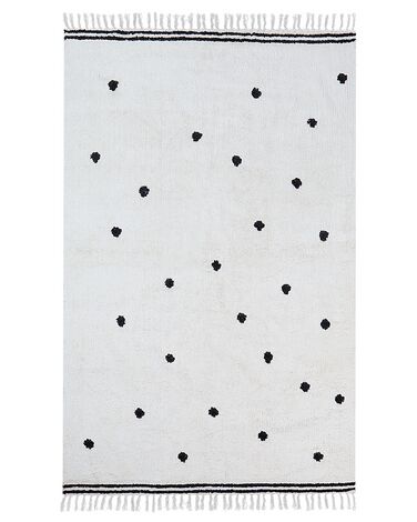 Bavlnený koberec 140 x 200 cm biely LAZA