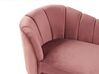 Chaise longue de terciopelo rosa/dorado izquierdo ALLIER_795595